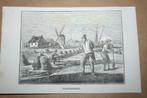 Antieke gravure - Turfveenderij in Groningen - 1841 !!, Antiek en Kunst, Kunst | Etsen en Gravures, Ophalen of Verzenden