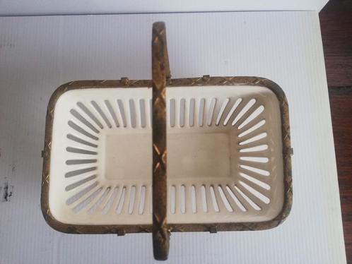 Vintage keramieken mandje met hengsel, Antiek en Kunst, Curiosa en Brocante, Ophalen of Verzenden