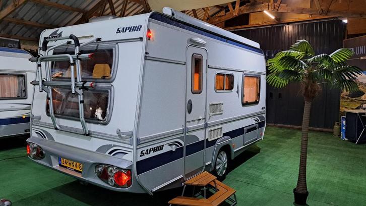 Fendt Saphir 410 QK Voortent/Cassetteluifel/Erker, Caravans en Kamperen, Caravans, Bedrijf, tot en met 4, 1000 - 1250 kg, Standaardzit