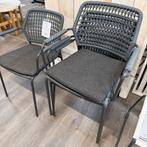 4x stapelstoel in blauw Rope met zitkussens, Tuin en Terras, Tuinstoelen, Ophalen, Zo goed als nieuw, Metaal, Stapelbaar