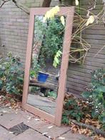 Facet geslepen spiegel met houten lijst, Antiek en Kunst, Ophalen, Rechthoekig, 50 tot 100 cm, 100 tot 150 cm