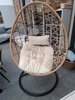 Hangstoel Ei-vormig met Kussen, Huis en Inrichting, Ophalen, Bruin, Riet of Rotan, Eén