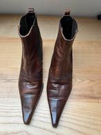 Bruine leren enkellaarsjes maat 41, Ophalen of Verzenden, Gedragen, Bruin, Lage of Enkellaarzen