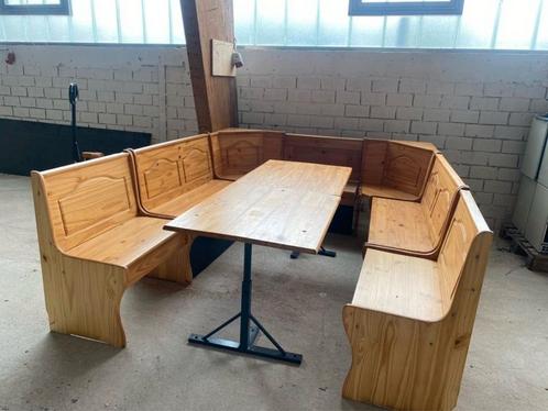 U-VORM massief Oostenrijkse Eethoek Duitse zithoek hoekbank, Huis en Inrichting, Banken | Complete zithoeken, Gebruikt, Hout, Ophalen