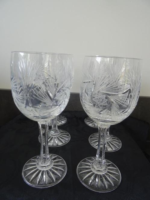 kristallen wijnglazen facet geslepen ster kristal glas, Antiek en Kunst, Antiek | Glas en Kristal, Ophalen of Verzenden