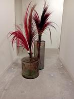 2 roze/paarse grote Mica vazen inclusief de pluimen, Huis en Inrichting, Woonaccessoires | Vazen, Ophalen, Overige kleuren, Minder dan 50 cm