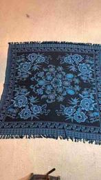 Grandfoulard bloemdessin in blauwtinten 185/170 met franje, Gebruikt, Etten-Leur, DJT@dejuistetoon.eu, Ophalen of Verzenden