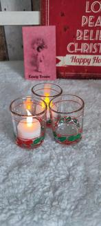 Vintage Glazen Kaarsenhouders Set, Ophalen of Verzenden