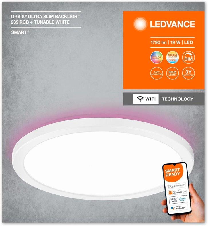 LEDVANCE SMART+ Wifi Orbis RGB 24cm NEW plafondlamp NIEUW, Huis en Inrichting, Lampen | Plafondlampen, Nieuw, Kunststof, Ophalen of Verzenden