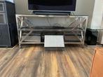 TV-meubel/sidetable en salontafel, van luxe merk Eichholtz, Ophalen, 100 tot 150 cm, Zo goed als nieuw, Glas