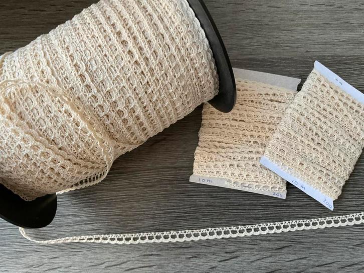 Nr 200) Aanbieding oud katoen kantje 8 mm br nu 10 m € 6,95, Hobby en Vrije tijd, Naaien en Fournituren, Nieuw, Kant, Ophalen of Verzenden