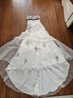 Trouwjurk maat 38 met hoepelrok en schoenen, Ophalen of Verzenden, Gedragen, Wit, Trouwjurk