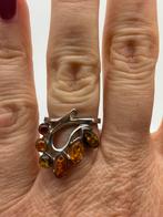 Z532 Prachtige zilveren barnsteen ring maat 16,5, Sieraden, Tassen en Uiterlijk, Ringen, Ophalen of Verzenden, Kleiner dan 17