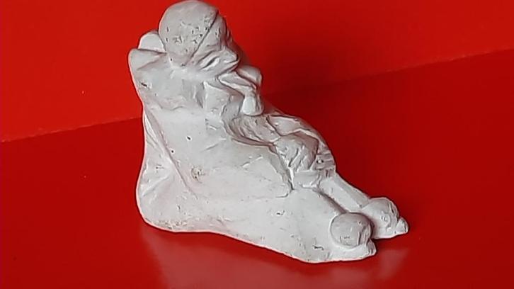 Circus Pierrot Oud Beeld, Antiek en Kunst, Kunst | Beelden en Houtsnijwerken, Ophalen of Verzenden