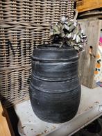 Zwarte Bloempot / Plantenpot - Aardewerk, Tuin en Terras, Bloempotten, Gebruikt, Rond, Aardewerk, Tuin