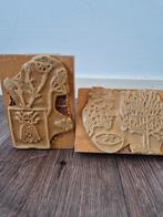 Oude Houten Stempels - Set van 2, Ophalen of Verzenden, Gebruikt, Houten stempel