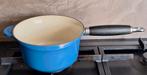 Le Creuset steelpan 18 cm, blauw, Ophalen of Verzenden, Zo goed als nieuw, Gietijzer, Koekenpan of Braadpan