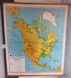 landkaart Noord en midden Amerika, Antiek en Kunst, Antiek | Schoolplaten, Ophalen of Verzenden, Aardrijkskunde
