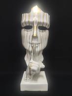 De Fluisteraar wit met goud dripart. Silent face, Verzamelen, Beelden en Beeldjes, Ophalen, Nieuw, Mens