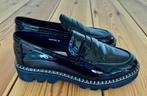 Di Lauro Loafers / Instappers - Zwart Lak Leer - Maat 39, Ophalen of Verzenden, Zo goed als nieuw, Instappers, Zwart