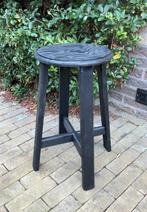 Houten krukje kleur Zwart, Ophalen, Zo goed als nieuw, Hout