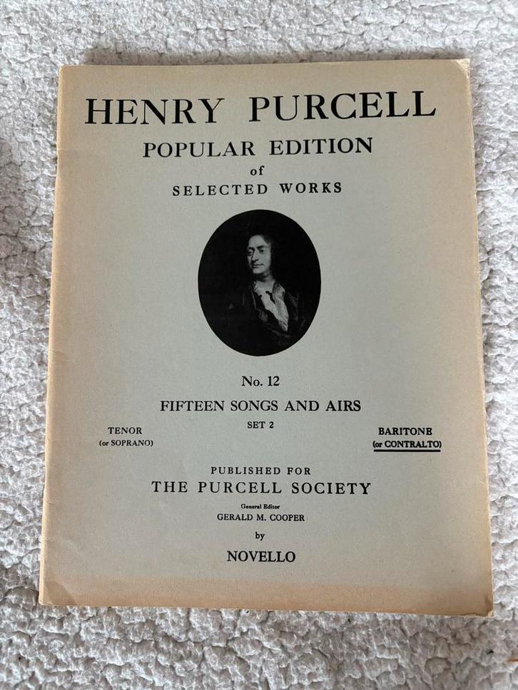 Henry Purcell - Fifteen Songs and Airs, Muziek en Instrumenten, Bladmuziek, Gebruikt, Artiest of Componist, Klassiek, Zang, Ophalen of Verzenden