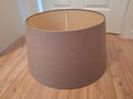 Linnen lampenkap taupe, Huis en Inrichting, Lampen | Lampenkappen, Ophalen of Verzenden, Zo goed als nieuw, Rond, 25 tot 50 cm