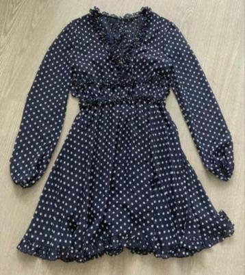 NIKKIE LIV DRESS zgan blauw Rouches open rug jurk , maat 34 beschikbaar voor biedingen