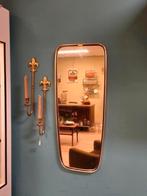Vintage Wandspiegel Spiegel Mirror Messing Goud, Antiek en Kunst, Ophalen of Verzenden, Minder dan 50 cm, Minder dan 100 cm