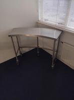 RVS tafel banaanvorm, Huis en Inrichting, Ophalen, Metaal of Aluminium, Zo goed als nieuw, 75 cm of meer