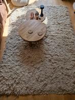 hoogpolig wollen vloerkleed met ondertapijt, Ophalen, Gebruikt, Beige, 200 cm of meer