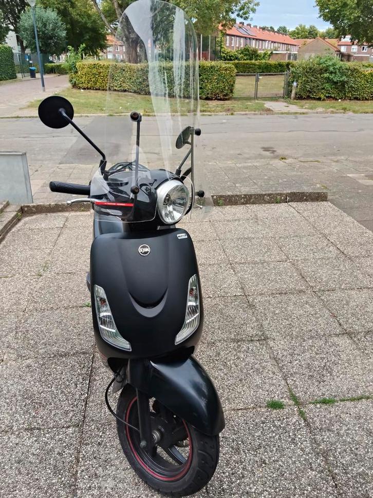 Sym Fiddle 50s - 2018 - Mat Zwart, Fietsen en Brommers, Scooters | SYM, Gebruikt, Fiddle, Benzine, Ophalen of Verzenden