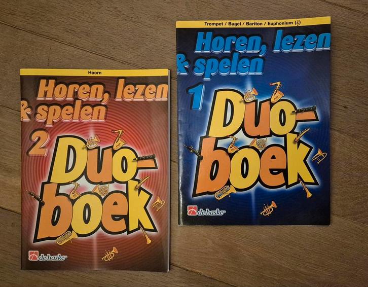Horen Lezen & Spelen Duoboeken 1 & 2, Muziek en Instrumenten, Bladmuziek, Les of Cursus, Hoorn, Trompet, Ophalen of Verzenden