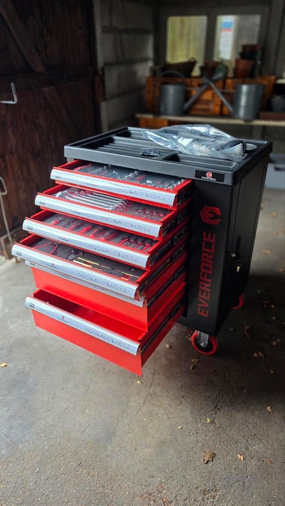 Nieuwe Everforce professionele Gereedschapswagen - Gevuld!, Doe-het-zelf en Verbouw, Gereedschapskisten, Zo goed als nieuw, Gevuld