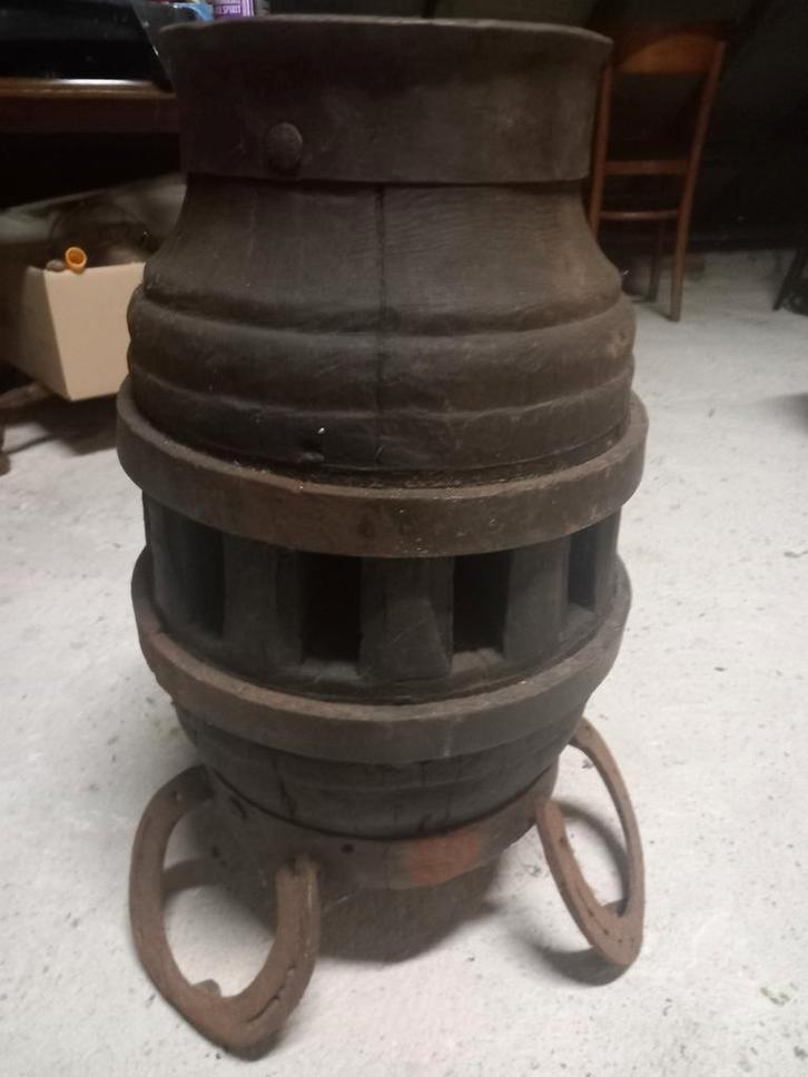 Oude houten wagenas met hoefijzers, Antiek en Kunst, Curiosa en Brocante, Ophalen
