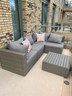 Complete loungeset - incl kussens en tafel/hocker, Ophalen, 4 zitplaatsen, Gebruikt, Loungeset