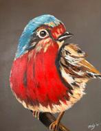 Roodborstje Schilderij, Antiek en Kunst, Ophalen
