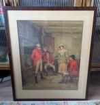 Mooi oud jachttafereel, reproductie, ingelijst met glasplaat, Ophalen, Gebruikt