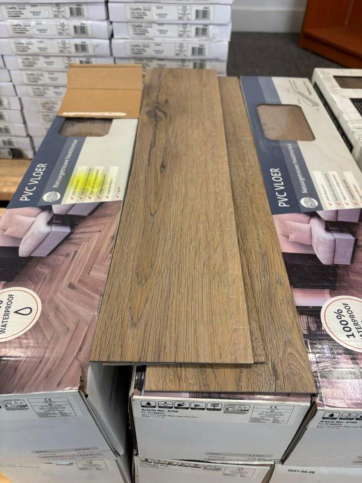 Visgraat Plak PVC Eiken - 22 m2, Doe-het-zelf en Verbouw, Vloerdelen en Plavuizen, Nieuw, Laminaat, Kunststof, 50 tot 150 cm, 10 tot 30 cm