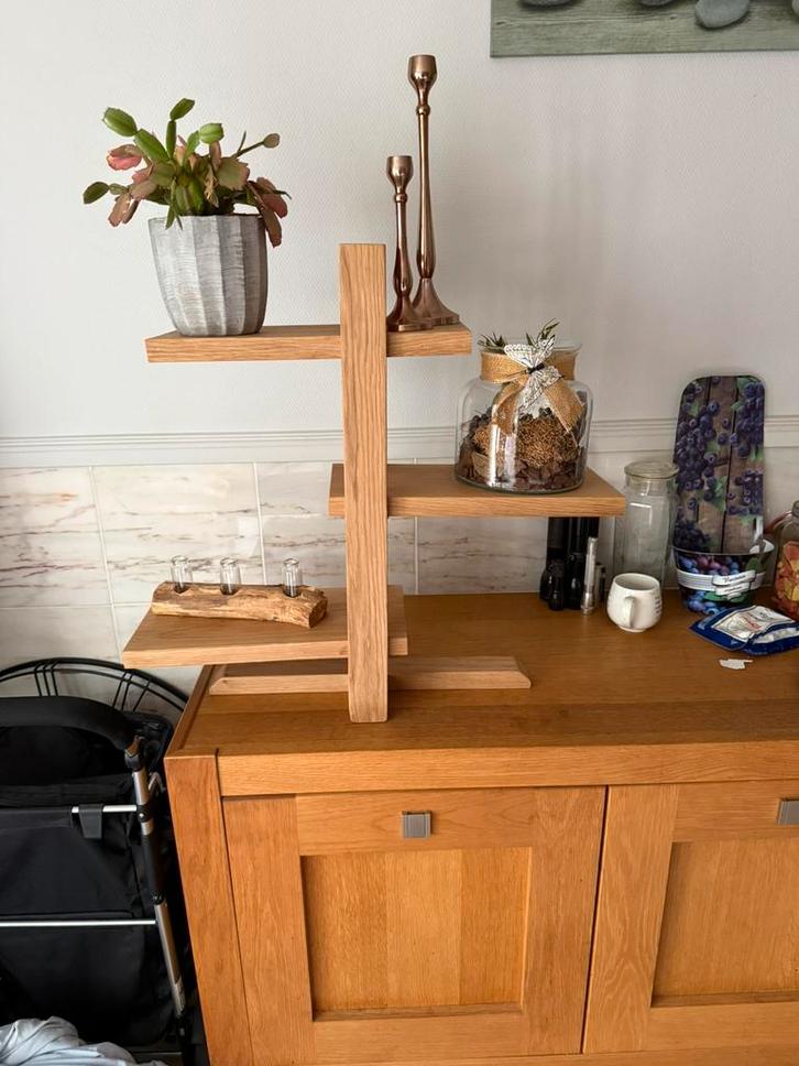 Planten rek / houder  verstelbare wandplank eiken masief, Huis en Inrichting, Woonaccessoires | Wandplanken en Boekenplanken, Nieuw
