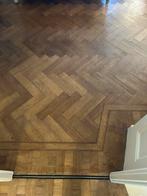 GRATIS eiken visgraad parketvloer 50m2, Gebruikt, Bruin, 25 tot 50 m², Ophalen