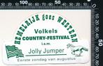 Sticker: Hemelrijk Volkel - Country Festival - Jolly Jumpers, Verzamelen, Stickers, Ophalen of Verzenden