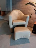 Leolux fauteuil carabita met poef. Nieuw gestoffeerd, Huis en Inrichting, Leer, Ophalen of Verzenden, Zo goed als nieuw