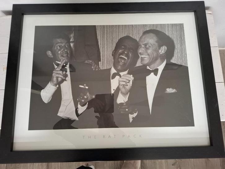 The Rat pack mooie ingelijste poster 3 bekende zangers, Antiek en Kunst, Kunst | Tekeningen en Foto's, Ophalen