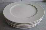 6 witte keramische borden Lilien - Zo goed als nieuw, Huis en Inrichting, Keuken | Servies, Keramiek, Ophalen of Verzenden, Zo goed als nieuw
