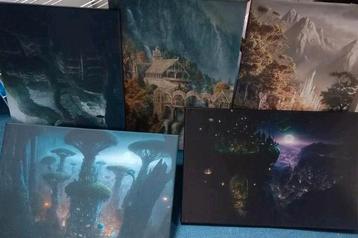 5 fantasie wanddoeken 60 x 40 beschikbaar voor biedingen