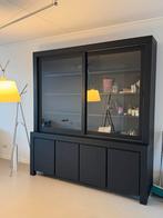Goossens zwarte buffetkast met schuifdeuren, Overige materialen, Ophalen of Verzenden, Zo goed als nieuw, 150 tot 200 cm