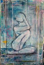 Schilderij vrouwfiguur abstract, Antiek en Kunst, Ophalen