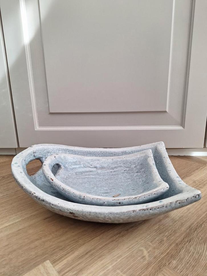 Brynxz Schalen Set Lichtblauw - 2 stuks, Huis en Inrichting, Woonaccessoires | Schalen en Manden, Rond, Glas, Ophalen of Verzenden