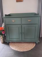 Prachtige grote commode, mintgroen gerestyled, Ophalen, 50 tot 70 cm, Voetruimte, 100 cm of meer